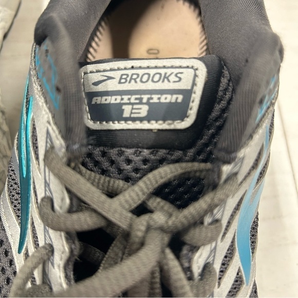 Brooks Addiction 13‎ Shoes Womens 11 WIDE gray and Turquoise EUC - Picture 8 of 9